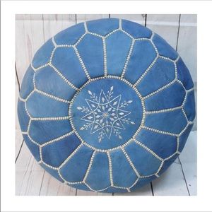 100% Leather Handmade Moroccan Pouf-Brand New